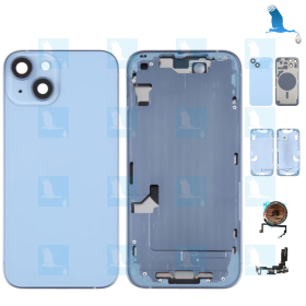 Komplettes Gehäuse (Batterieschutz + Mittelgehäuse + Kleinteile) - Blau - iPhone 14 - oem
