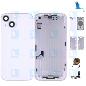 Komplettes Gehäuse (Batterieschutz + Mittelgehäuse + Kleinteile) - Lila - iPhone 14 - oem