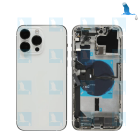 iPhone 14 Pro Max - Hintere Abdeckung + Mittelrahmen - Silber (White/Silver) - iPhone 14 Pro Max - oem