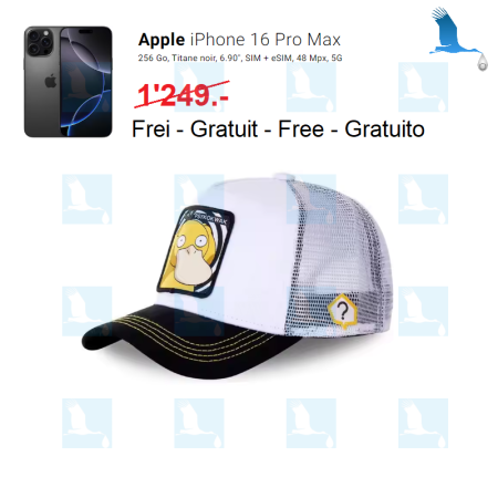 Casquette PSYKOKWAK - iPhone 16 pro Max gratuit - à gagner par tirage au sort - Action fêtes 2024