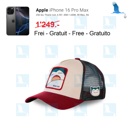 Cappello RONFLEX - iPhone 16 pro Max gratis - in palio per sorteggio - Promozione vacanze 2024