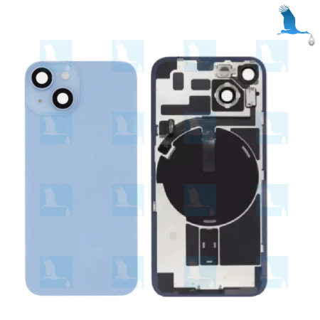 iPhone 14 - Battery cover (inclusive: camera lens, Metal Bracket, Magnet, NFC) - Blue - iPhone 14 - oem