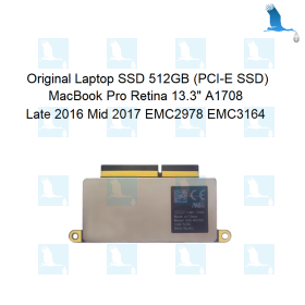 SSD 512GB (PCI-E SSD) - Original Laptop - MacBook Pro Retina 13.3" A1708 Late 2016 Mid 2017 EMC2978 EMC3164 SSD 512GB (PCI-E SSD) - Original Laptop - MacBook Pro Retina 13.3" A1708 Late 2016 Mid 2017 EMC2978 EMC3164