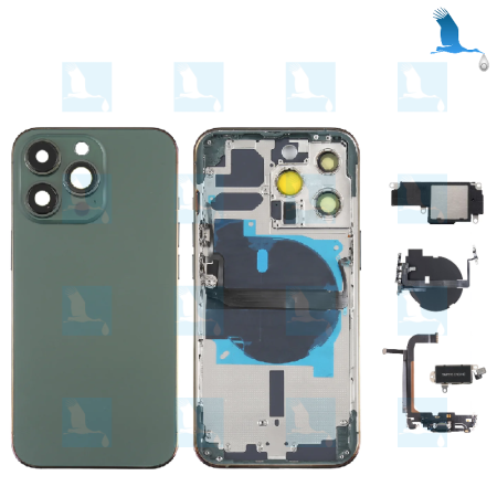 Frame Complete with Backcover Glass - Vert - iPhone 13 Pro Max - oem