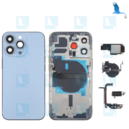 Frame Complete with Backcover Glass - Bleu (Sierra blue) - iPhone 13 Pro Max - oem