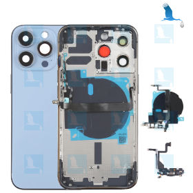Frame Complete with Backcover Glass - Blue - iPhone 13 Pro - oem Frame Complete with Backcover Glass - Blue - iPhone 13 Pro - oem