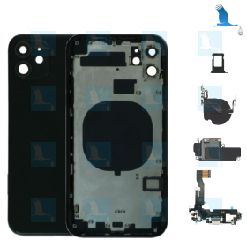 Back housing with littel parts + NFC - Black - iPhone 12 (A2403) - oem