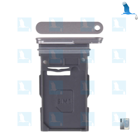S25 / S25+ / SIM Card Tray - Grau (Blueblack) - Samsung Galaxy S25 SM-S931B / S25 Plus S936B