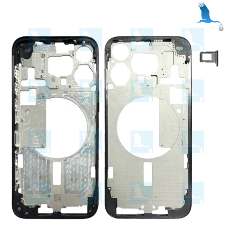15 Pro Max - Middle frame (inclusive power and volume flex) - Silver (Titanium White)