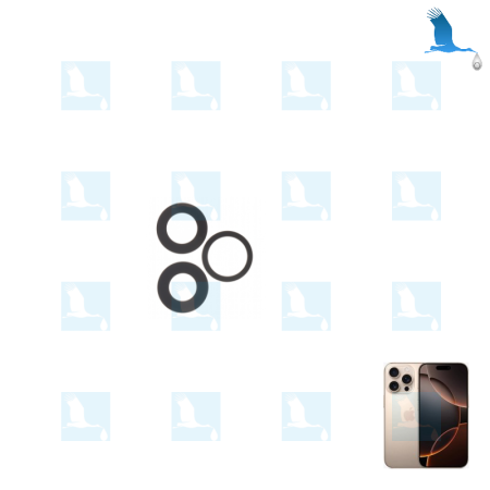iPhone 16 Pro & 16 Pro Max - Cameras lenses - Set 3 pièces - iPhone 16 Pro (A3290) & 16 Pro Max (A3296) 2024
