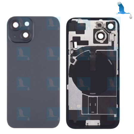 iPhone 15 - Vitre de protection arrière + plaque métallique+ NFC flex + aimants - Noir - iPhone 15 - oem
