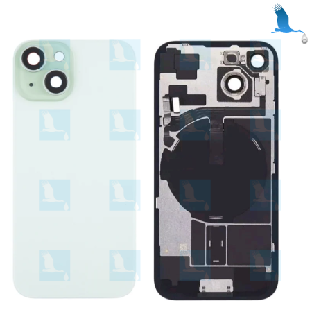 iPhone 15 - Vitre de protection arrière + plaque métallique+ NFC flex + aimants - Vert - iPhone 15 - oem