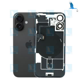 iPhone 16 - Batterieabdeckungsglas + Metallplatte + NFC flex + Magnete – Schwarz – iPhone 16