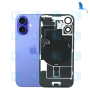 iPhone 16 - Batterieabdeckungsglas + Metallplatte + NFC flex + Magnete – Blau  (ultramarine) – iPhone 16