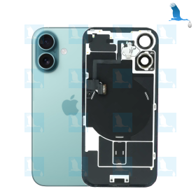 iPhone 16+ / Batterieabdeckungsglas + Metallplatte + NFC flex + Magnete – Grün (Teal) – iPhone 16 Plus