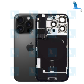 iPhone 16 Pro Max - Batterieabdeckungsglas + Metallplatte + NFC flex + Magnete – Schwarz (Black Titanium) – iPhone 16 Pro Max