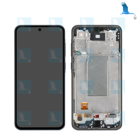 A36 5G - LCD + Touch + Frame - service pack - GH82-36841A - noir (Awesome black) - Samsung A56 5G (SM-A566B)