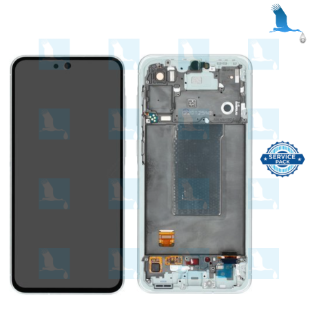 A56 5G - LCD + Touch + Frame - service pack - GH82-36829B - Hellgrau (Awesome light gray) - Samsung A56 5G (SM-A566B)