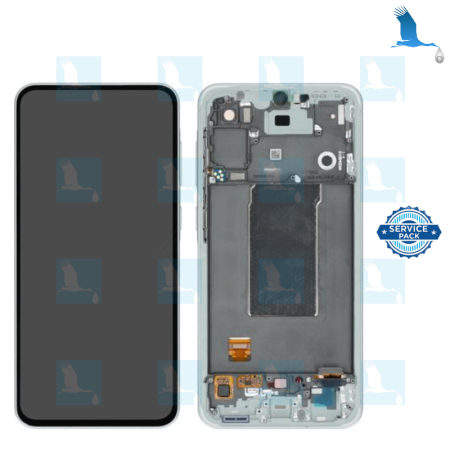 A56 5G - LCD + Touch + Frame - service pack - GH82-36829C - Grün (Awesome olive) - Samsung A56 5G (SM-A566B)