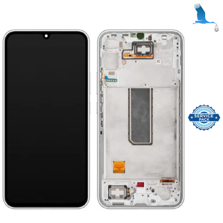 A34 5G - Service pack - LCD + Touch + Frame - GH82-31200B - Awsome White - Samsung Galaxy A34 5G (A346B)