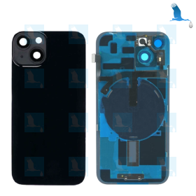 iPhone 14 - Akkuabdeckung (Kameraobjektiv+Metallhalterung+Magnet+NFC+Flash flex) - Schwarz (Midnight) - iPhone 14