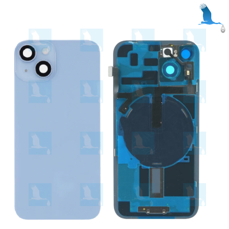iPhone 14 - Battery cover (camera lens+Metal Bracket+Magnet+NFC+Flash flex) - Blue - iPhone 14