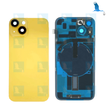 iPhone 14 - Battery cover (camera lens+Metal Bracket+Magnet+NFC+Flash flex) -  Yellow - iPhone 14
