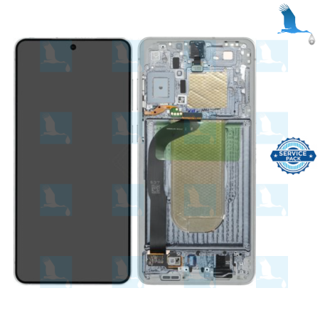 S25 Edge - LCD + Touch + Frame - GH82-37224A - service pack - Silber (Titanium Silver) - Samsung Galaxy S25 Edge (SM-S937B)