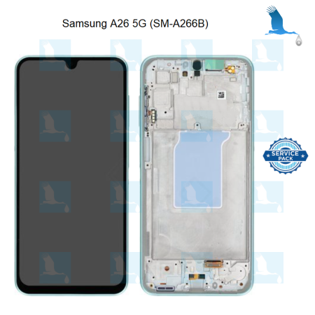 A26  - LCD + Touch + Frame - GH82-37049C - Green (Mint) - Service pack - Samsung Galaxy A26 5G (SM-A266B)