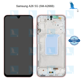 A26  - LCD + Touch + Frame - GH82-37049D - Rosa (Peach Pink) - Service pack - Samsung Galaxy A26 5G (SM-A266B) A26  - LCD + Touch + Frame - GH82-37049D - Rosa (Peach Pink) - Service pack - Samsung Galaxy A26 5G (SM-A266B)