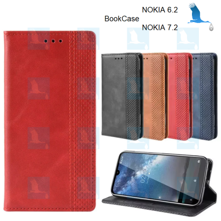 BookCase - Rouge - NOKIA 7.2 (TA-1181, TA-1196) / 6.2 (TA-1187,TA-1198)