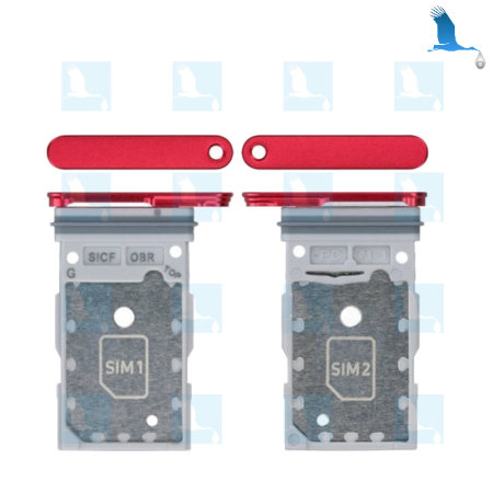 S25 / S25 Plus / SIM card tray -  GH98-49874F - Rot (Coralred) - Samsung Galaxy S25 (SM-S931B) - S25 Plus (S936B)