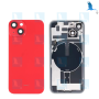 iPhone 14 Plus - Akkuabdeckung - Rot- Kameraobjektiv+Metallhalterung+Magnet+NFC+Flash flex - iPhone 14+