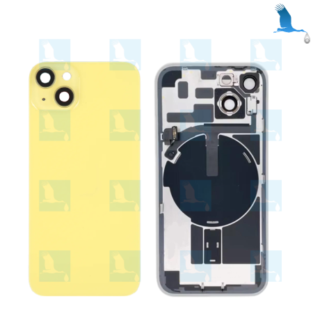 iPhone 14 Plus - Cache batterie - Jaune - Objectif+Support métallique+Aimant,+NFC+flache flex - iPhone 14+