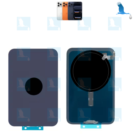 iPhone 17 Pro - Glass battery cover - Blue (Deep Blue) - 661-56124 - Back cover + NFC + Flex