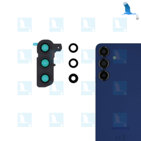 S25 - Lenti per fotocamera con supporto e anello decorativo - Blu (Navy) - Samsung Galaxy S25 SM-S931B