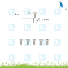 Satz mit 5 Schrauben für Samsung – Durchmesser 1,4 mm x 3,0 mm