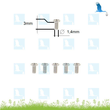 Set de 5 vis pour  Samsung - Diamètre 1,4mm x 3,0mm
