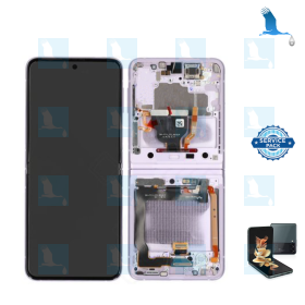 LCD + Touch + Frame - service pack - GH82-27243D - Purple (Lavender) - Galaxy Z Flip 3 (F711B) - Service Pack