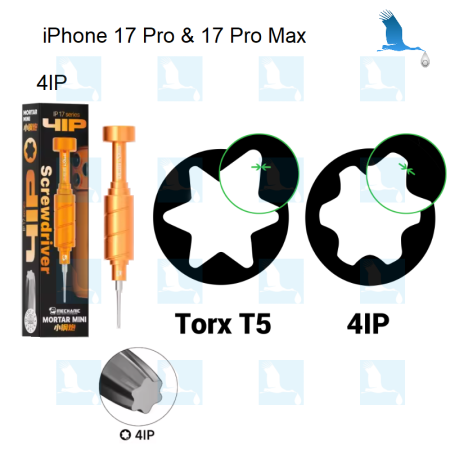Professioneller 3D-Schraubendreher - 4IP   (iPhone 17 series)