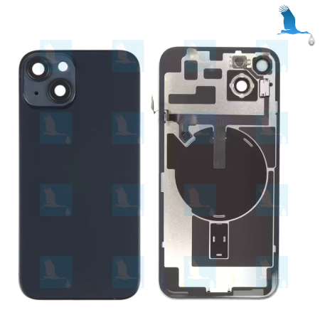 iPhone 14 Plus - Cache batterie - Noir (Midnight) - Objectif+Support métallique+Aimant,+NFC+Flach flex - iPhone 14+