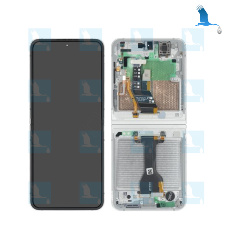 Z Flip 7 FE - LCD + Touch + Frame - service pack - Blanc - GH82-37734B