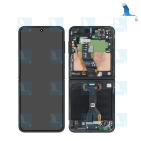 Z Flip 7 - LCD + Touch + Frame - service pack - GH82-37581A - Bleu (Blue Shadow) - Samsung Galaxy Z Flip7 (F766B)