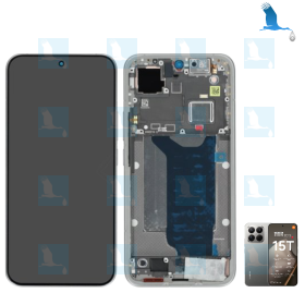 15T Pro 5G - LCD + Touch + Frame - service pack  - Griggio - 5600050O12U00 - Xiaomi 15T Pro 5G (2506BPN68G)