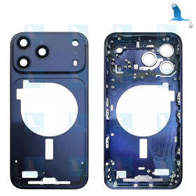 iPhone 17 Pro Max - Bleu (Deep Blue) - Châssis principal (châssis central) + boutons latéraux + support de carte SIM