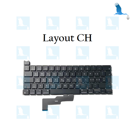 Clavier et rétroéclairage - Disposition CH - 661-09873-CH - MacBook Pro Retina Modèle A2338 - 13" M1 & M2