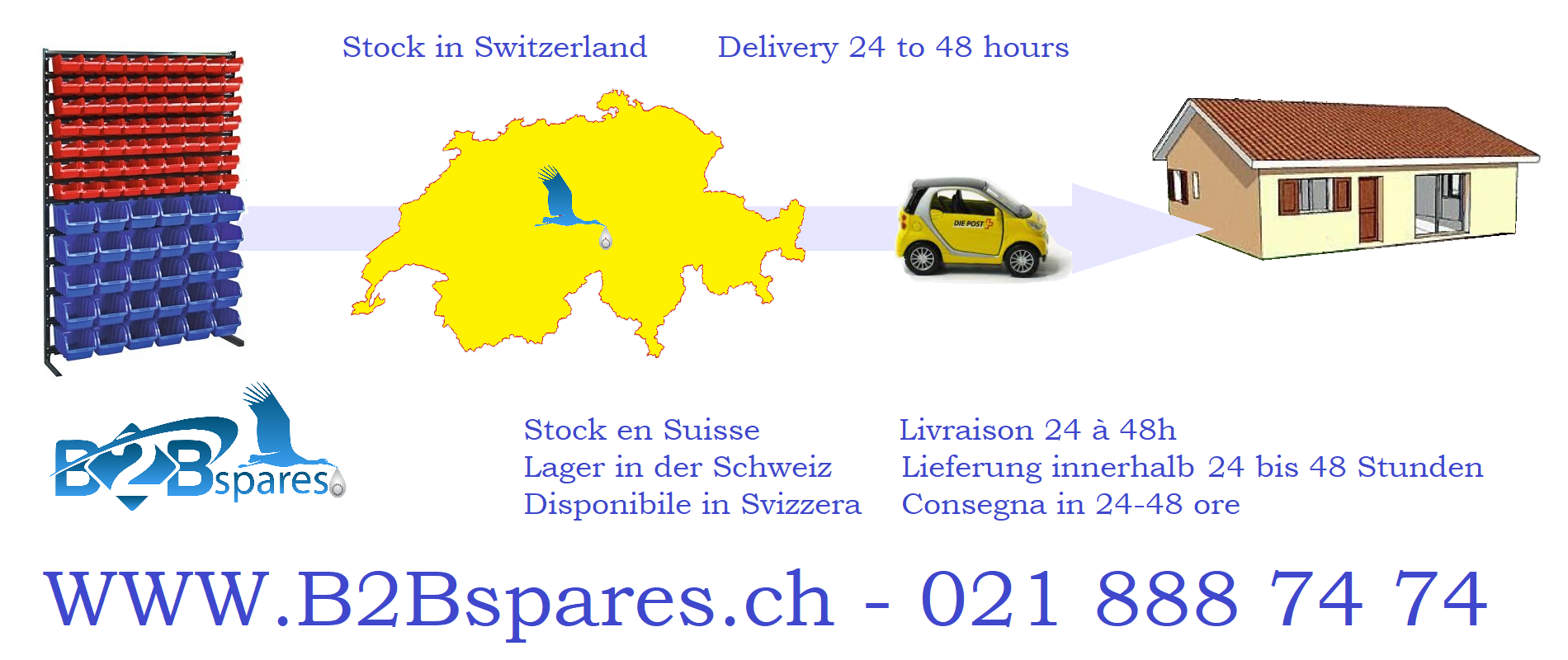 Livraison 24h depuis notre stock en Suisse